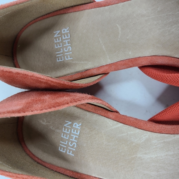 Eileen Fisher Asha Su coral suede leather slip on D'Orsay flats - Picture 8 of 13